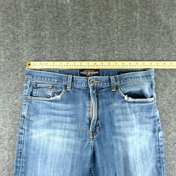 Lucky Brand 329 Classic Straight Jeans Mens 36X34 Blue Stretch Denim Light Wash - Picture 7 of 9